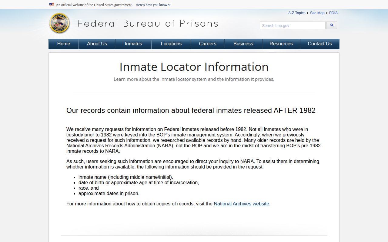 Federal release result fields for Cameron County records